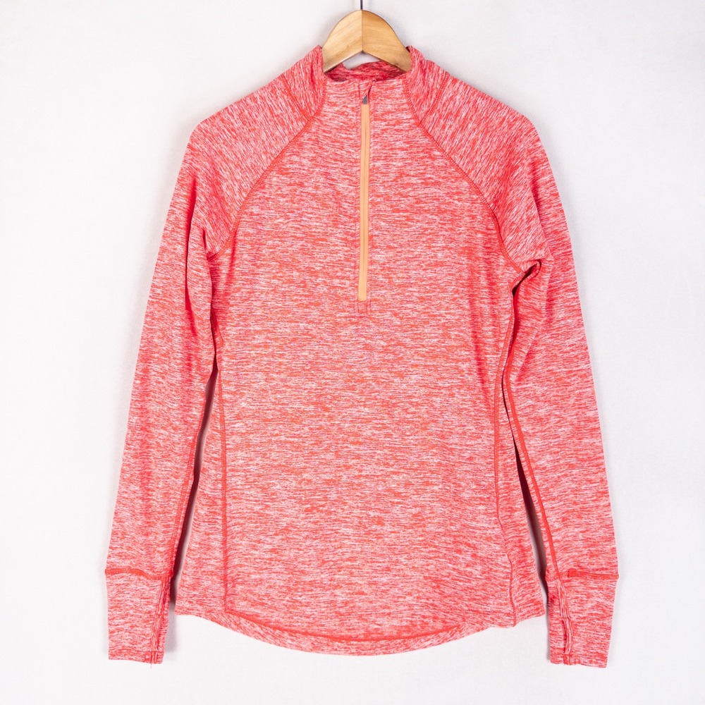Tangerine Womens Quarter Zip Pullover Size M Red Flame Space Dye Active Top